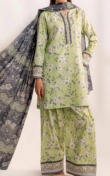 Khas Pale Olive Lawn Suit | Pakistani Lawn Dress in USA- Image 1