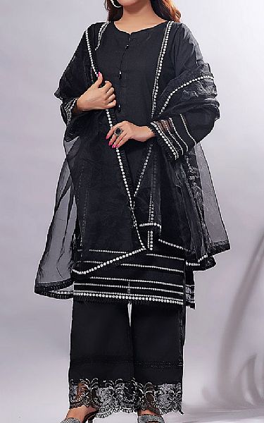 Khas Black Lawn Suit (2 Pcs) | Pakistani Lawn Dress in USA- Image 1
