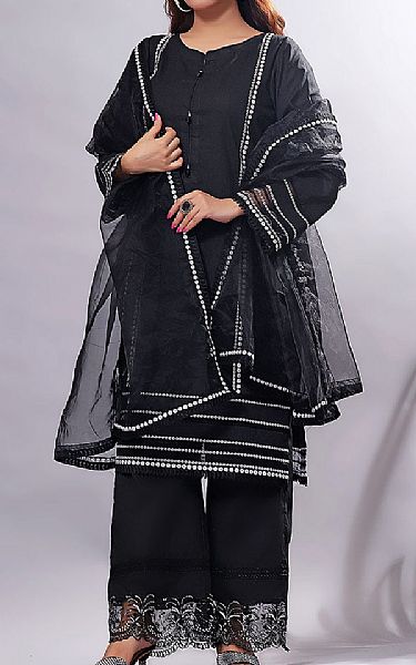 Khas Black Lawn Suit (2 Pcs) | Pakistani Lawn Suits- Image 1