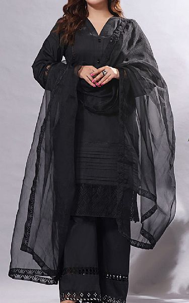 Khas Black Lawn Suit (2 Pcs) | Pakistani Lawn Dress in USA- Image 1