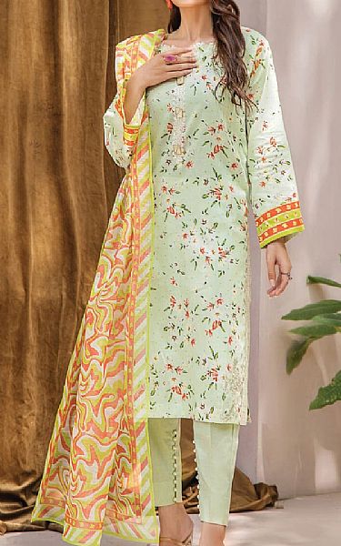 Khas Light Green Cambric Suit | Pakistani Winter Dresses- Image 1