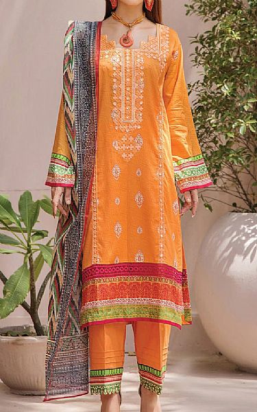 Khas Orange Cambric Suit | Pakistani Winter Dresses in USA- Image 1