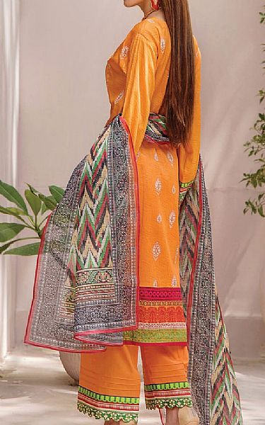 Khas Orange Cambric Suit | Pakistani Winter Dresses- Image 2