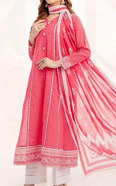 Khas Warm Pink Lawn Suit (2 pcs) | Pakistani Lawn Dress in USA- Image 1