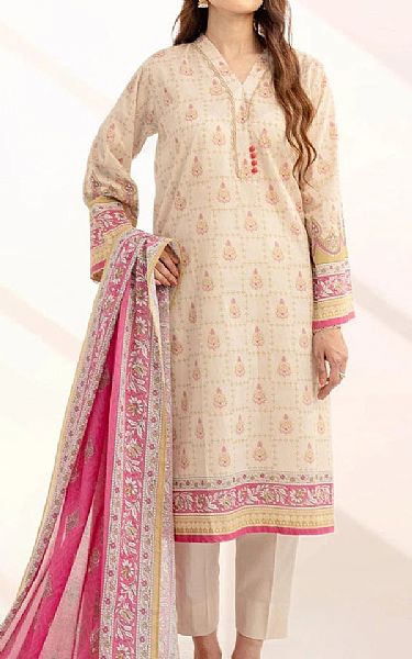 Khas Beige Lawn Suit (2 pcs) | Pakistani Lawn Dress in USA- Image 1