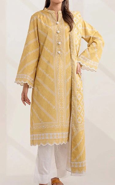 Khas Sand Gold Lawn Suit (2 pcs) | Pakistani Lawn Dress in USA- Image 1