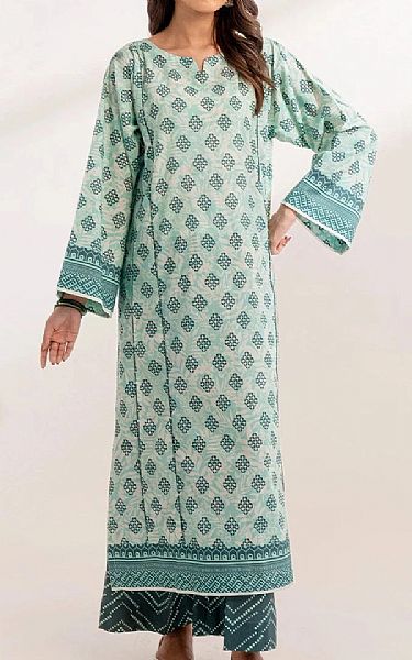 Khas Off White/Summer green Lawn Suit (2 pcs) | Pakistani Lawn Dress in USA- Image 1