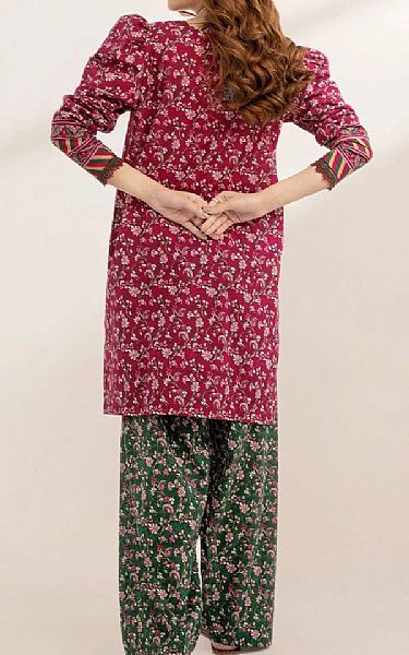 Khas Deep Carmine/Green Lawn Suit (2 pcs) | Pakistani Lawn Dress in USA- Image 2