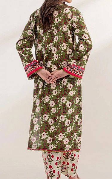 Khas Olive Green Lawn Suit (2 pcs) | Pakistani Lawn Dress in USA- Image 2