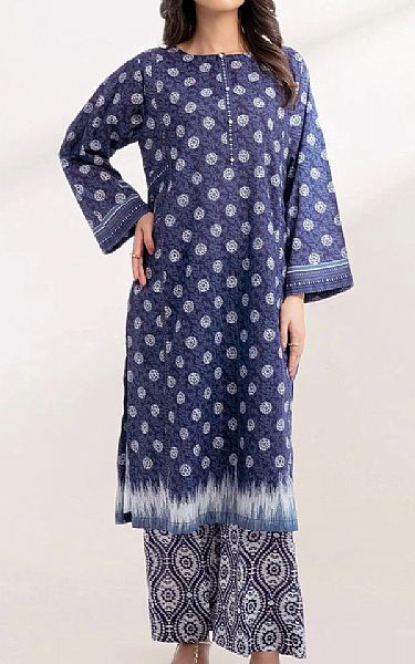 Khas Navy Blue Lawn Suit (2 pcs) | Pakistani Lawn Dress in USA- Image 1