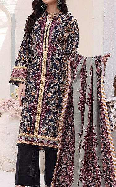 Khas Black Khaddar Suit | Pakistani Winter Dresses- Image 1