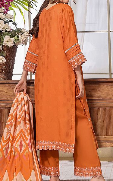 Khas Halloween Orange Jacquard Suit | Pakistani Winter Dresses- Image 2