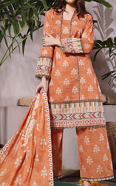 Khas Dark Peach Khaddar Suit | Pakistani Winter Dresses- Image 1