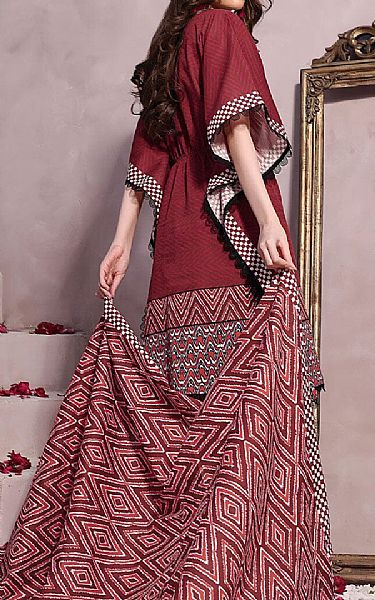 Khas Deep Carmine Khaddar Suit | Pakistani Winter Dresses- Image 2