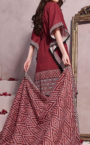 Khas Deep Carmine Khaddar Suit | Pakistani Winter Dresses in USA- Image 2
