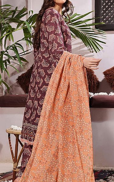 Khas Purple Brown Khaddar Suit | Pakistani Winter Dresses- Image 2