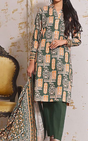 Khas Green Khaddar Suit | Pakistani Winter Dresses- Image 1