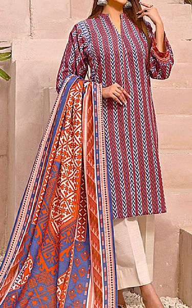 Khas Maroon/Blue Khaddar Suit | Pakistani Winter Dresses- Image 1