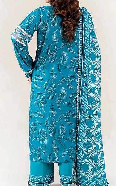 Khas Teal Blue Lawn Suit | Pakistani Lawn Dress in USA- Image 2