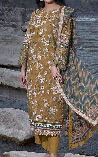 Khas Dark Sand Lawn Suit | Pakistani Lawn Dress in USA- Image 1