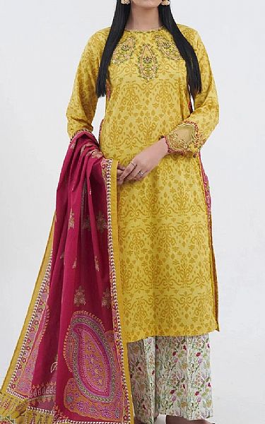 Khas Sand Gold Lawn Suit | Pakistani Lawn Dress in USA- Image 1