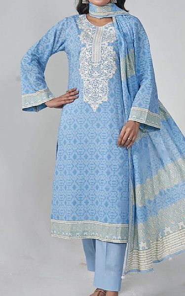 Khas Carolina Blue Lawn Suit | Pakistani Lawn Dress in USA- Image 1
