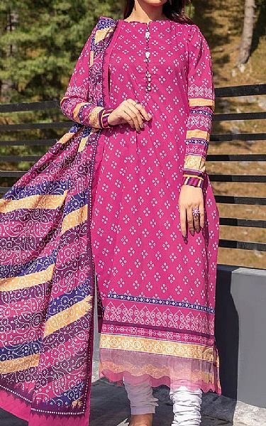 Khas Hot Pink Lawn Suit | Pakistani Lawn Dress in USA- Image 1