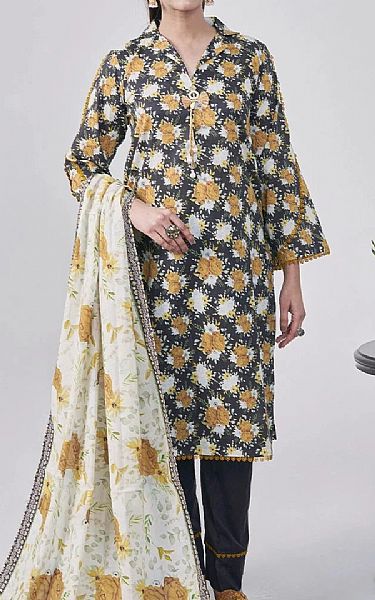 Khas Charcoal Grey Lawn Suit | Pakistani Lawn Dress in USA- Image 1