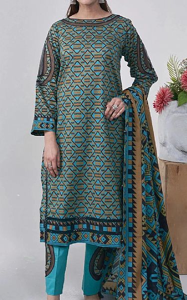 Khas Fountain Blue Lawn Suit | Pakistani Lawn Dress in USA- Image 1