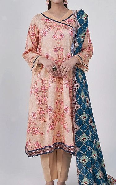 Khas Peach Lawn Suit | Pakistani Lawn Dress in USA- Image 1