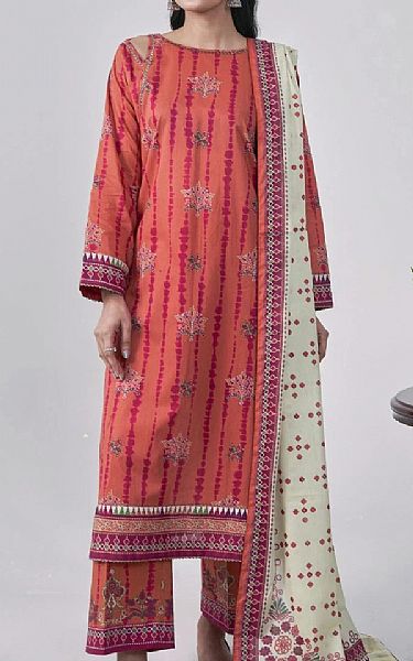 Khas Pastel Red Lawn Suit | Pakistani Lawn Dress in USA- Image 1