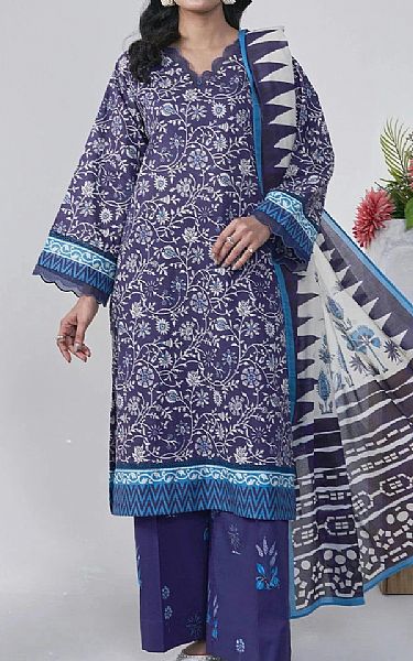 Khas Navy Blue Lawn Suit | Pakistani Lawn Dress in USA- Image 1