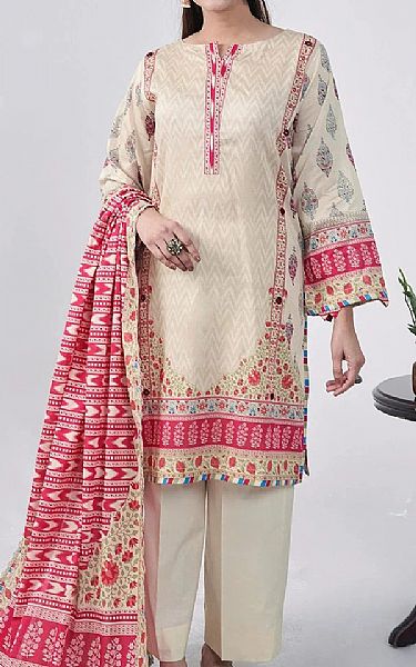 Khas Beige Lawn Suit | Pakistani Lawn Dress in USA- Image 1