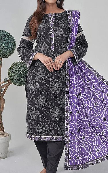 Khas Black Lawn Suit (2 pcs) | Pakistani Lawn Dress in USA- Image 1
