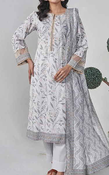 Khas Light Grey Lawn Suit (2 pcs) | Pakistani Lawn Dress in USA- Image 1