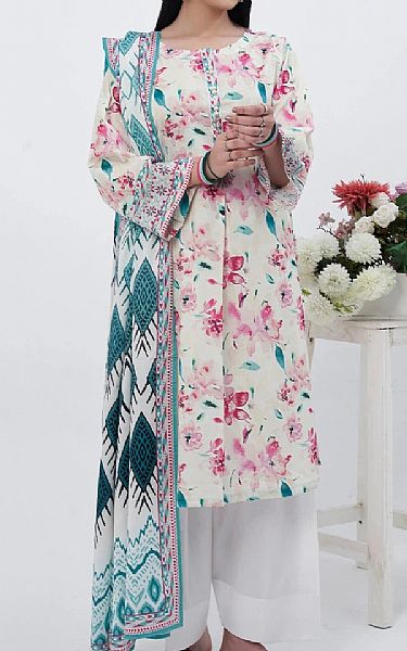 Khas Off White Lawn Suit (2 pcs) | Pakistani Lawn Dress in USA- Image 1
