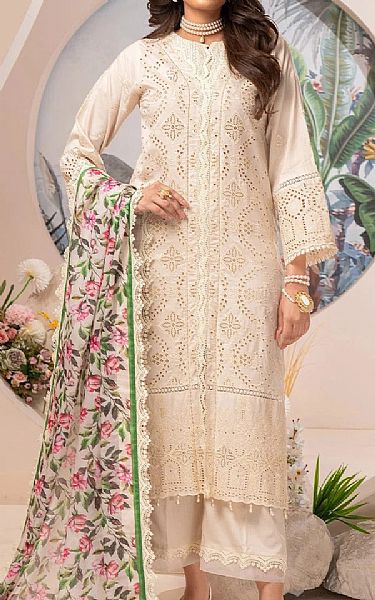 Khas Floral White Lawn Suit | Pakistani Lawn Dress in USA- Image 1