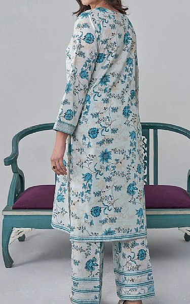 Khas Light Grey/Blue Lawn Suit (2 pcs) | Pakistani Lawn Dress in USA- Image 2