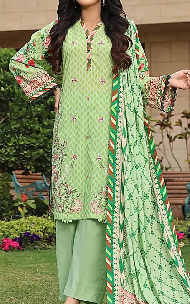 Khas Apple Green Lawn Suit | Pakistani Lawn Suits- Image 1