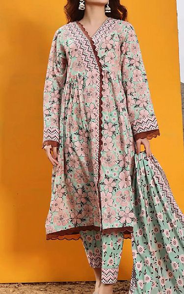 Khas Pink/Mint Lawn Suit | Pakistani Lawn Suits- Image 1