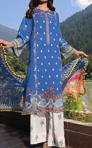 Khas Navy Blue Lawn Suit | Pakistani Lawn Dress in USA- Image 1