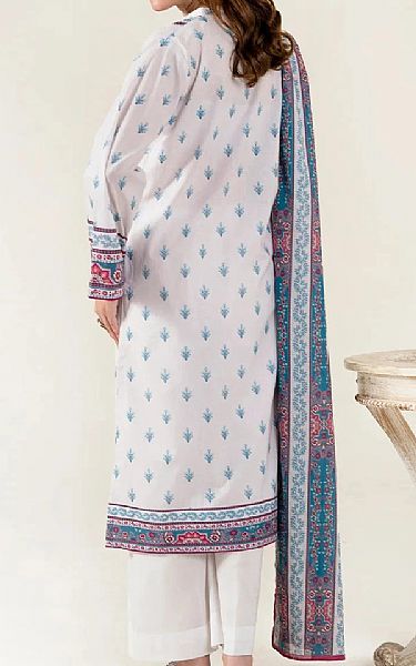 Khas Off White/Teal Lawn Suit (2 pcs) | Pakistani Lawn Dress in USA- Image 2