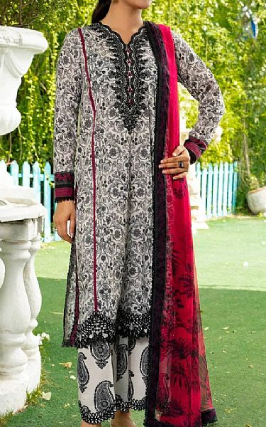 Khas Black/Off White Lawn Suit | Pakistani Lawn Dress in USA- Image 1