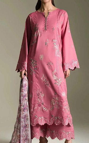 Khas Rose Pink Lawn Suit | Pakistani Lawn Dress in USA- Image 1