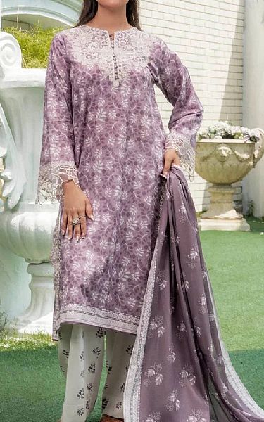 Khas Lavender/Off White Lawn Suit | Pakistani Lawn Dress in USA- Image 1