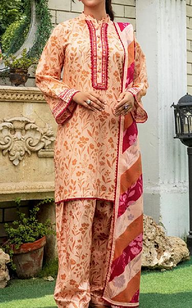 Khas Light Peach Lawn Suit | Pakistani Lawn Dress in USA- Image 1