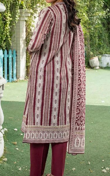 Khas Wine/Off White Lawn Suit | Pakistani Lawn Dress in USA- Image 2