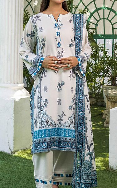 Khas Off White Lawn Suit | Pakistani Lawn Dress in USA- Image 1