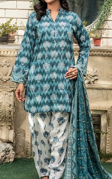 Khas Moonstone Blue Lawn Suit | Pakistani Lawn Dress in USA- Image 1