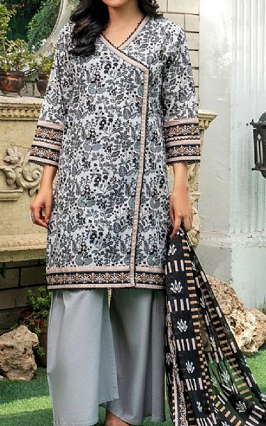 Khas Grey Lawn Suit | Pakistani Lawn Dress in USA- Image 1